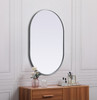 Elegant Decor MR2A2740SIL Metal Frame Oval Mirror 27x40 Inch in Silver