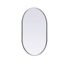 Elegant Decor MR2A2740SIL Metal Frame Oval Mirror 27x40 Inch in Silver