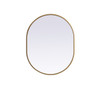 Elegant Decor MR2A2430BRS Metal Frame Oval Mirror 24x30 Inch in Brass