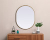 Elegant Decor MR2A2430BRS Metal Frame Oval Mirror 24x30 Inch in Brass