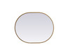 Elegant Decor MR2A2430BRS Metal Frame Oval Mirror 24x30 Inch in Brass