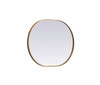 Elegant Decor MR2A2430BRS Metal Frame Oval Mirror 24x30 Inch in Brass