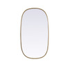 Elegant Decor MR2B2036BRS Metal Frame Oval Mirror 20x36 Inch in Brass