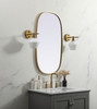 Elegant Decor MR2B2036BRS Metal Frame Oval Mirror 20x36 Inch in Brass