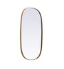 Elegant Decor MR2B2036BRS Metal Frame Oval Mirror 20x36 Inch in Brass