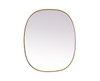 Elegant Decor MR2B3036BRS Metal Frame Oval Mirror 30x36 Inch in Brass