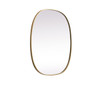 Elegant Decor MR2B3036BRS Metal Frame Oval Mirror 30x36 Inch in Brass