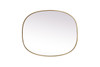 Elegant Decor MR2B3036BRS Metal Frame Oval Mirror 30x36 Inch in Brass