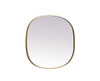 Elegant Decor MR2B3036BRS Metal Frame Oval Mirror 30x36 Inch in Brass