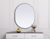 Elegant Decor MR2A2430SIL Metal Frame Oval Mirror 24x30 Inch in Silver