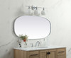 Elegant Decor MR2B2448SIL Metal Frame Oval Mirror 24x48 Inch in Silver