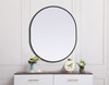 Elegant Decor MR2A3036BLK Metal Frame Oval Mirror 30x36 Inch in Black