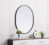 Elegant Decor MR2A3036BLK Metal Frame Oval Mirror 30x36 Inch in Black