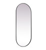 Elegant Decor MR2A3072BLK Metal Frame Oval Mirror 30x72 Inch in Black