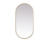 Elegant Decor MR2A3060BRS Metal Frame Oval Mirror 30x60 Inch in Brass
