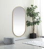 Elegant Decor MR2A3060BRS Metal Frame Oval Mirror 30x60 Inch in Brass