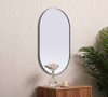 Elegant Decor MR2A2440SIL Metal Frame Oval Mirror 24x40 Inch in Silver