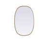 Elegant Decor MR2B2030BRS Metal Frame Oval Mirror 20x30 Inch in Brass