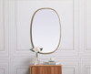 Elegant Decor MR2B2030BRS Metal Frame Oval Mirror 20x30 Inch in Brass