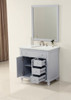 Elegant Kitchen and Bath VF12336GR-VW 36 inch Single Bathroom vanity in Light Grey with ivory white engineered marble