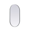 Elegant Decor MR2A2036SIL Metal Frame Oval Mirror 20x36 Inch in Silver