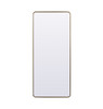 Elegant Decor MR80FL3272BR Soft Corner Metal Rectangle Full Length Mirror 32x72 Inch in Brass