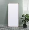 Elegant Decor MR80FL3272BR Soft Corner Metal Rectangle Full Length Mirror 32x72 Inch in Brass