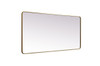 Elegant Decor MR80FL3272BR Soft Corner Metal Rectangle Full Length Mirror 32x72 Inch in Brass