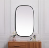 Elegant Decor MR2B2440BLK Metal Frame Oval Mirror 24x40 Inch in Black