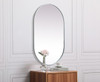 Elegant Decor MR2A3048SIL Metal Frame Oval Mirror 30x48 Inch in Silver