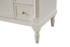Elegant Kitchen and Bath VF13036AW-VW 36 inch Single Bathroom vanity in Antique White with ivory white engineered marble