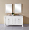 Elegant Kitchen and Bath VF13060DAW-VW 60 inch Single Bathroom vanity in Antique White with ivory white engineered marble