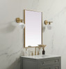 Elegant Decor MR42436BR Metal Frame Rectangle Mirror 24x36 Inch in Brass