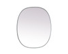 Elegant Decor MR2B3036SIL Metal Frame Oval Mirror 30x36 Inch in Silver