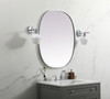 Elegant Decor MR2B3036SIL Metal Frame Oval Mirror 30x36 Inch in Silver