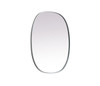 Elegant Decor MR2B3036SIL Metal Frame Oval Mirror 30x36 Inch in Silver