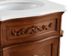 Elegant Kitchen and Bath VF10121TK-VW 21 inch Single Bathroom vanity in Teak Color with ivory white engineered marble