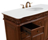 Elegant Kitchen and Bath VF-1040-VW 48 inch Single Bathroom vanity in Teak Color with ivory white engineered marble