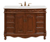 Elegant Kitchen and Bath VF-1040-VW 48 inch Single Bathroom vanity in Teak Color with ivory white engineered marble