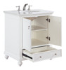 Elegant Kitchen and Bath VF-1023-VW 30 inch Single Bathroom vanity in Antique White with ivory white engineered marble