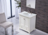 Elegant Kitchen and Bath VF-1023-VW 30 inch Single Bathroom vanity in Antique White with ivory white engineered marble