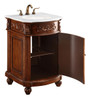 Elegant Kitchen and Bath VF-1009-VW 24 inch Single Bathroom vanity in Brown with ivory white engineered marble