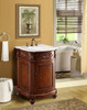 Elegant Kitchen and Bath VF-1009-VW 24 inch Single Bathroom vanity in Brown with ivory white engineered marble