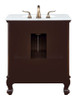 Elegant Kitchen and Bath VF-1009-VW 24 inch Single Bathroom vanity in Brown with ivory white engineered marble