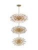 Elegant Lighting 2500G50L3SG Vera 50 inch three tiers crystal starburst chandelier in satin gold