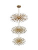 Elegant Lighting 2500G50L3SG Vera 50 inch three tiers crystal starburst chandelier in satin gold