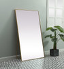 Elegant Decor MR4FL3660BR Metal Frame Rectangle Full Length Mirror 36x60 Inch in Brass