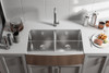Elegant Kitchen and Bath SK30233 Stainless Steel farmhouse kitchen double sink L33'' x W21'' x H10"