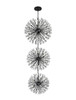 Elegant Lighting 2500G44L3BK Vera 44 inch three tiers crystal starburst chandelier in black