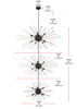 Elegant Lighting 2502G46L3BK Sienna 46 inch three tiers crystal starburst chandelier in black